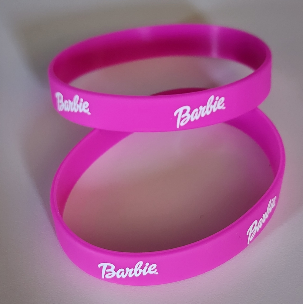 💕Juego de 2 pulseras BARBIE rosa ¡Nuevo!